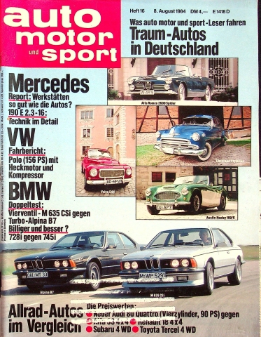Deckblatt Auto Motor und Sport (16/1984)